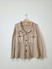 Bucketlist Neutral Waffle Shirt Jacket (M)