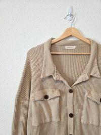 Bucketlist Neutral Waffle Shirt Jacket (M)
