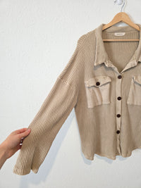 Bucketlist Neutral Waffle Shirt Jacket (M)