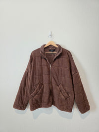 Brown Quilted Zip Up Jacket (S)