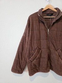 Brown Quilted Zip Up Jacket (S)