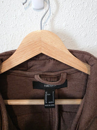 Brown Quilted Zip Up Jacket (S)