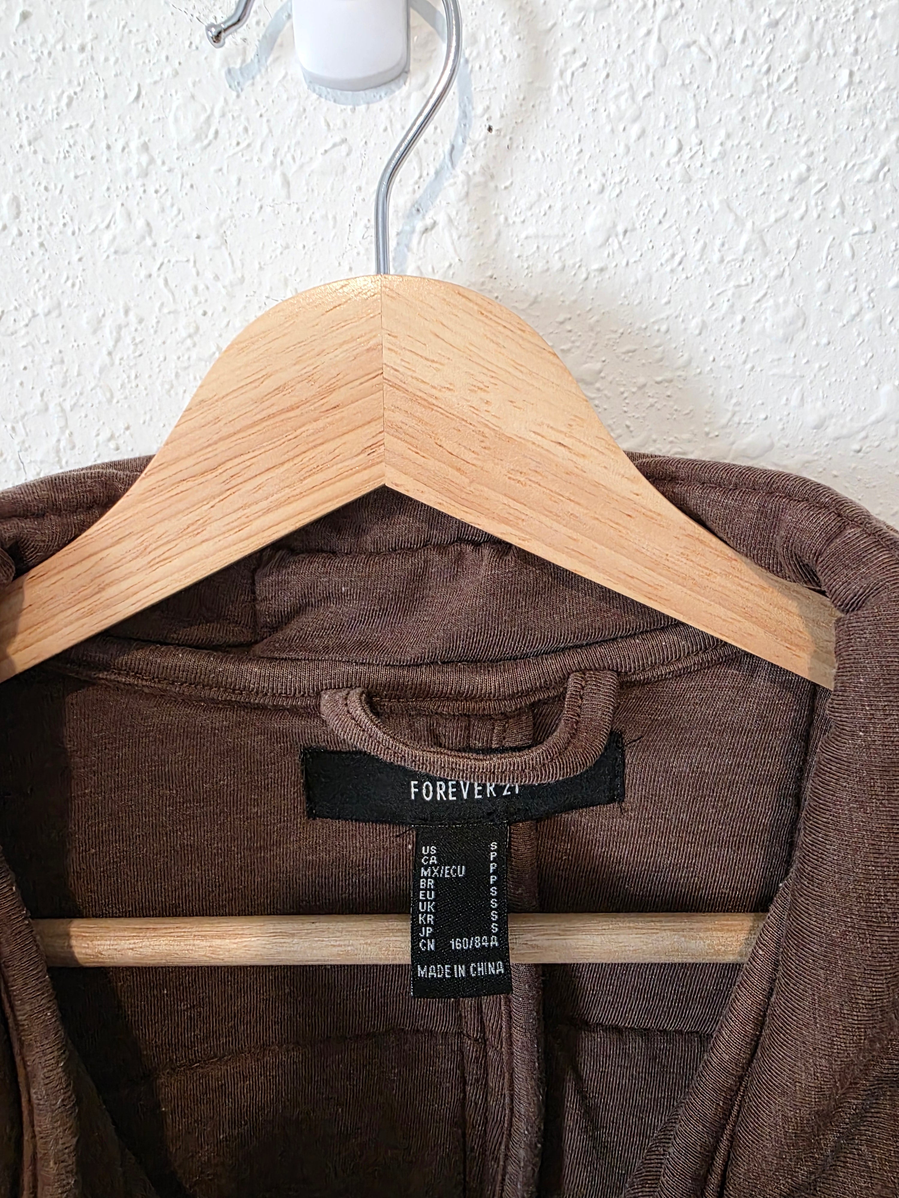 Brown Quilted Zip Up Jacket (S)