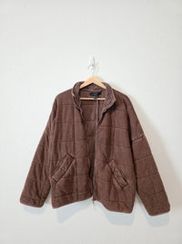 Brown Quilted Zip Up Jacket (S)