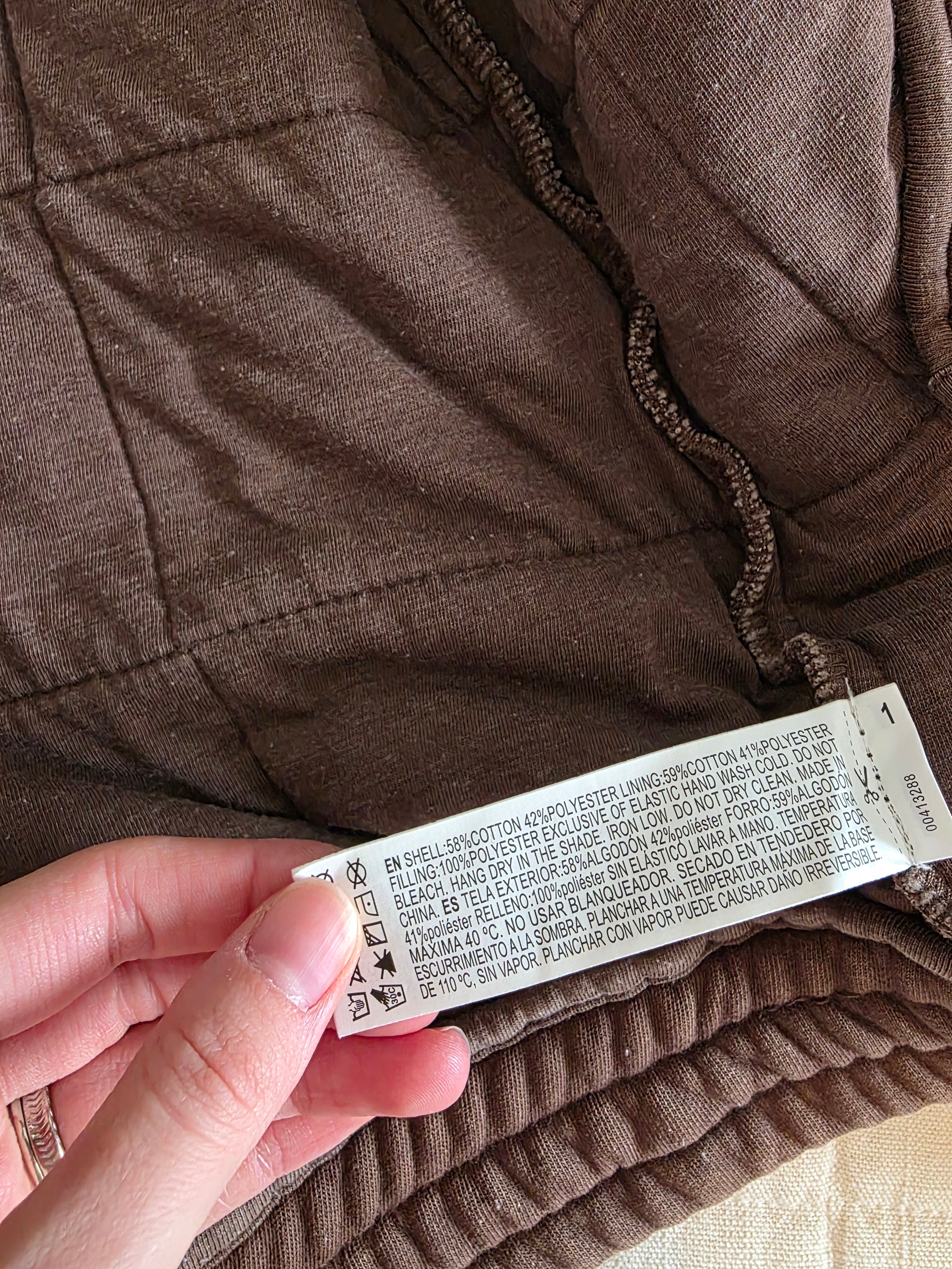 Brown Quilted Zip Up Jacket (S)