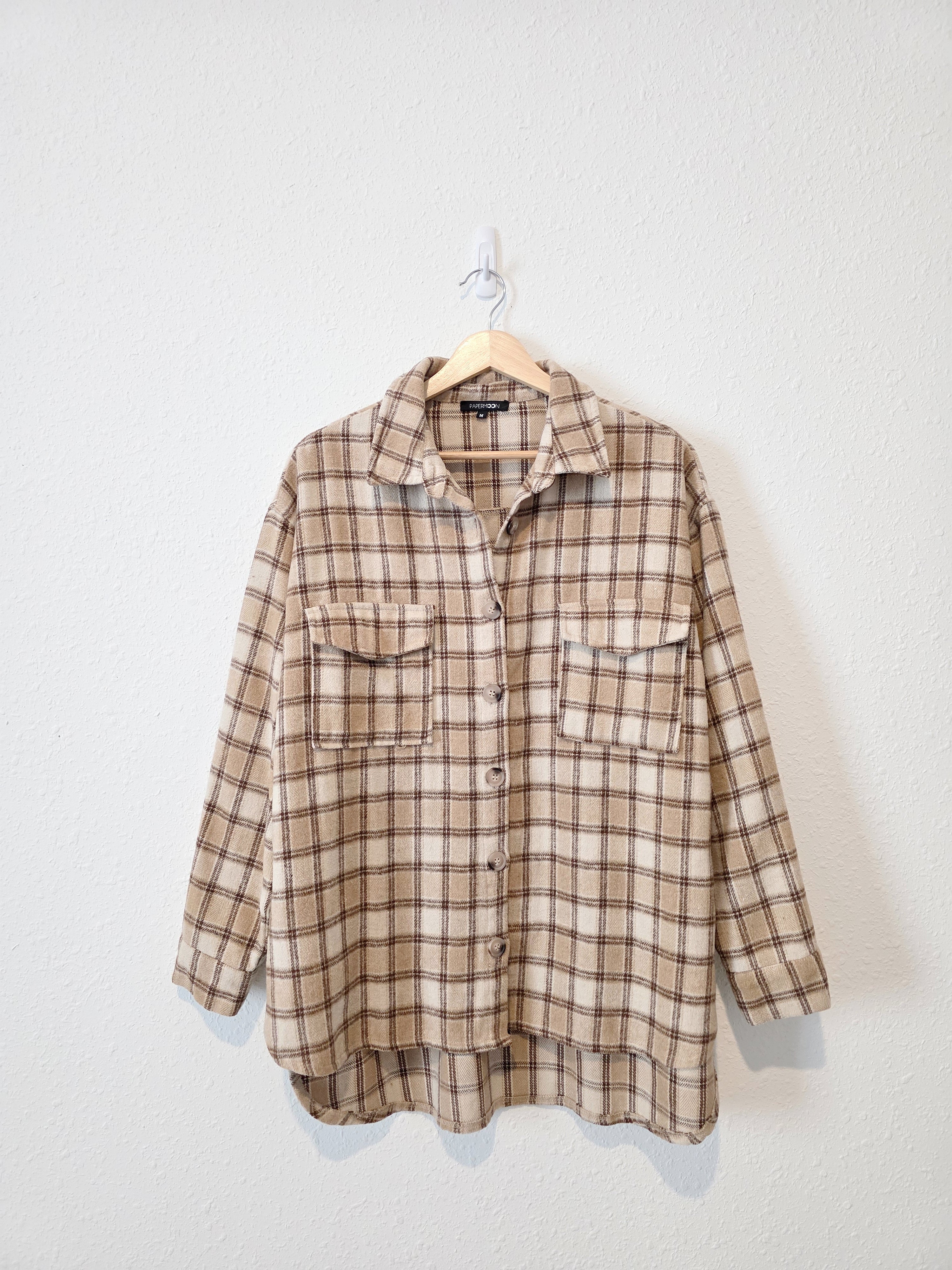 Papermoon Oversized Plaid Shirt Jacket (M)