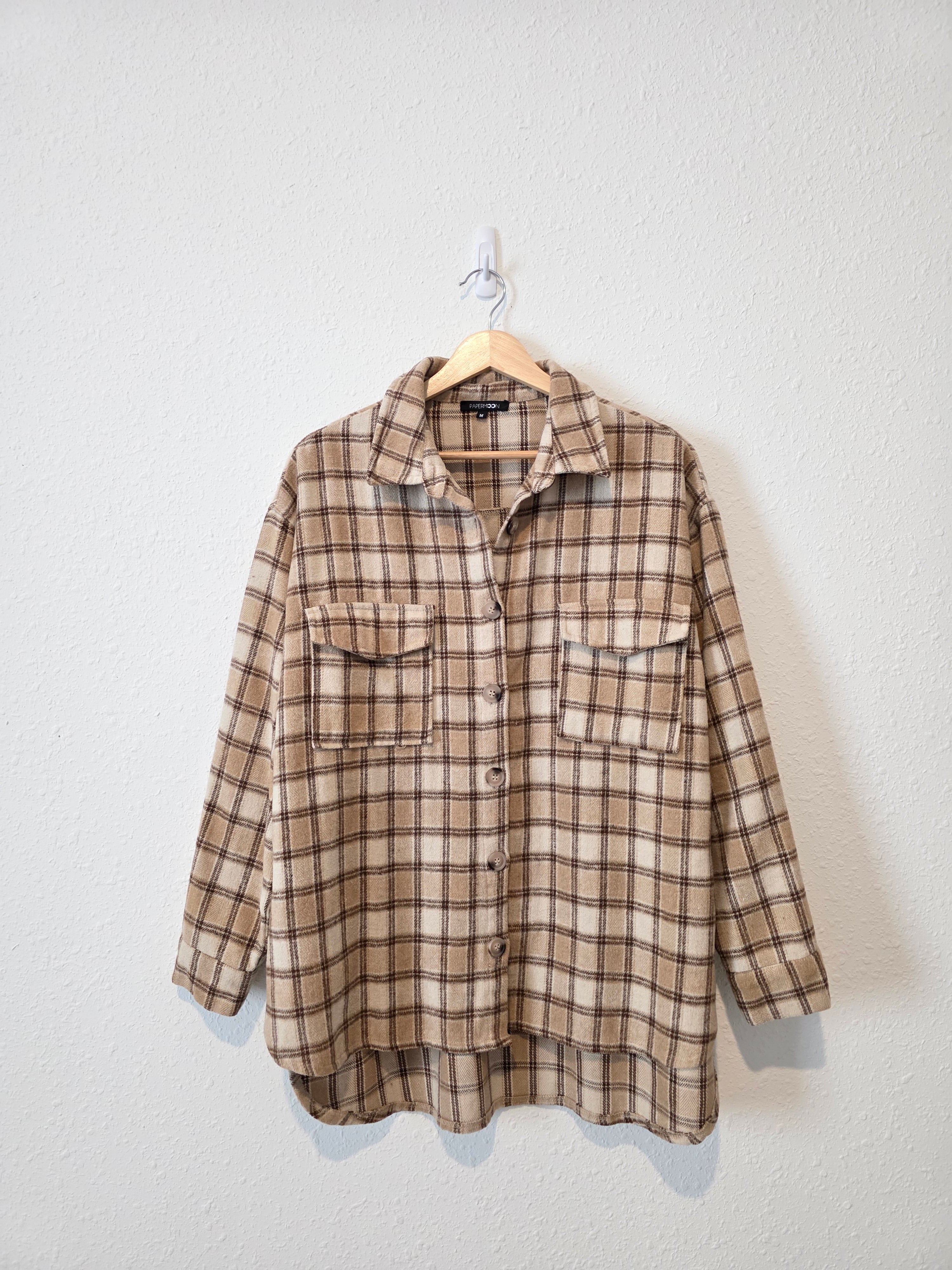Papermoon Oversized Plaid Shirt Jacket (M)