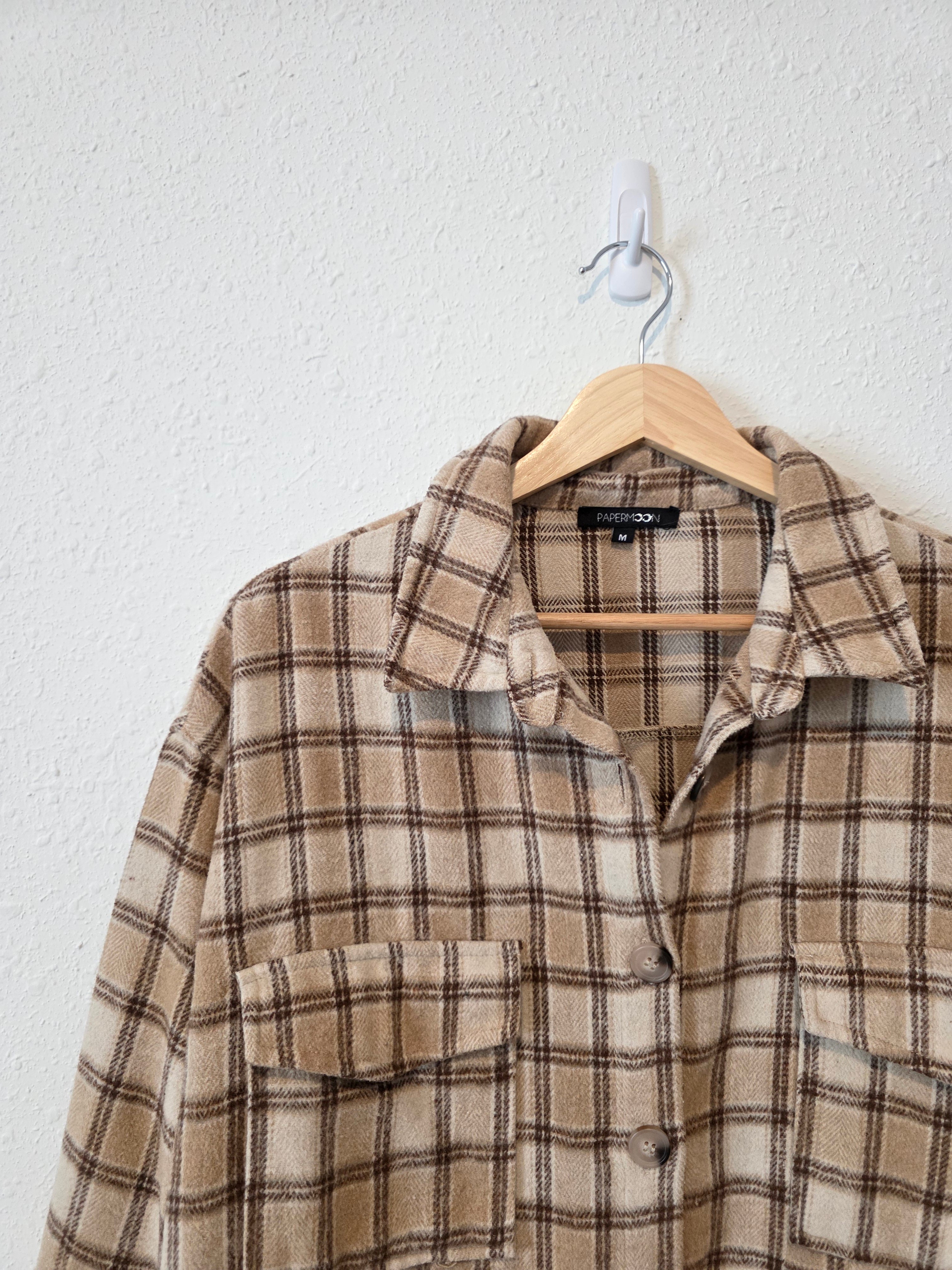 Papermoon Oversized Plaid Shirt Jacket (M)