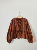 Corduroy Cotton Tie Front Top (M/L)
