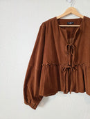 Corduroy Cotton Tie Front Top (M/L)