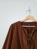 Corduroy Cotton Tie Front Top (M/L)