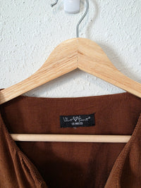 Corduroy Cotton Tie Front Top (M/L)
