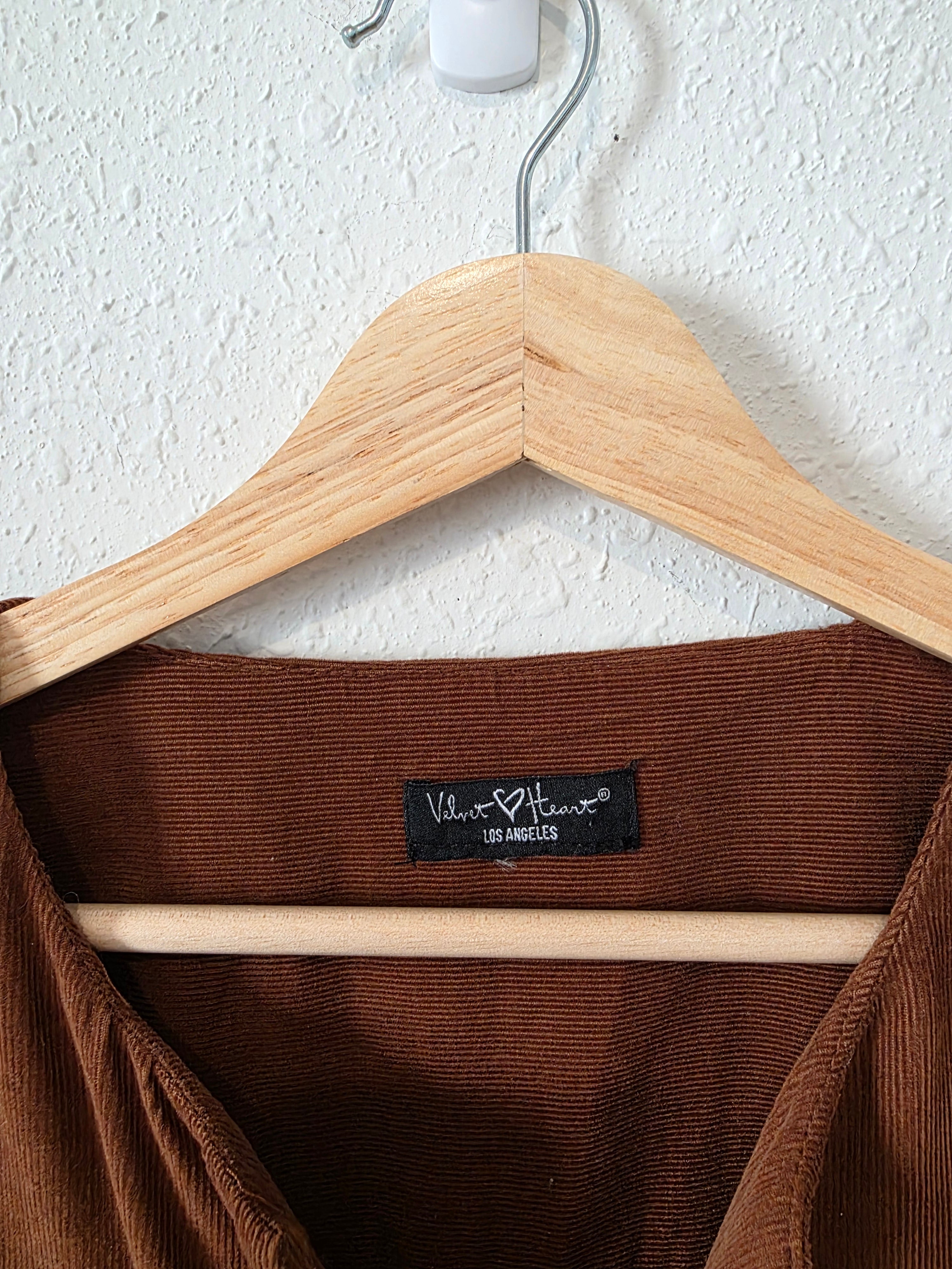 Corduroy Cotton Tie Front Top (M/L)