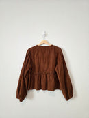 Corduroy Cotton Tie Front Top (M/L)