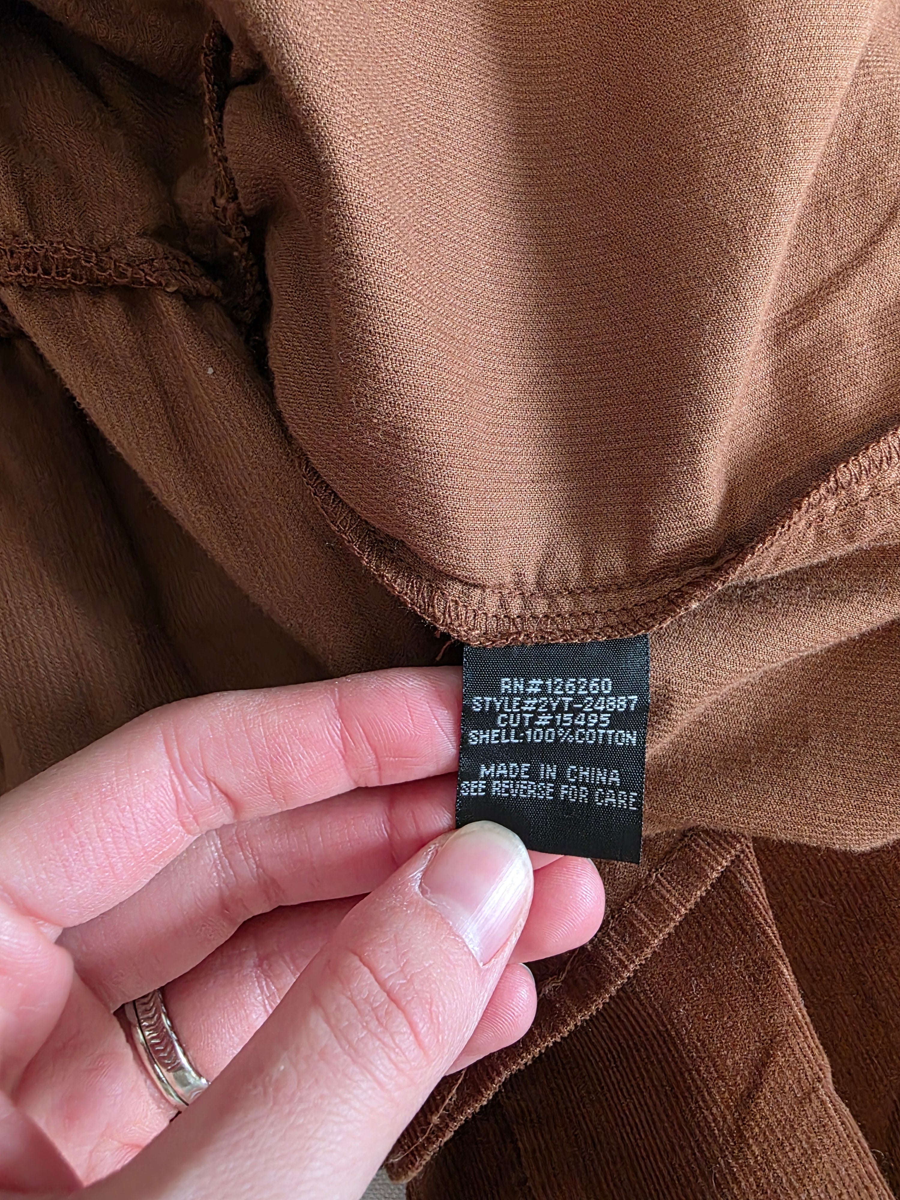 Corduroy Cotton Tie Front Top (M/L)