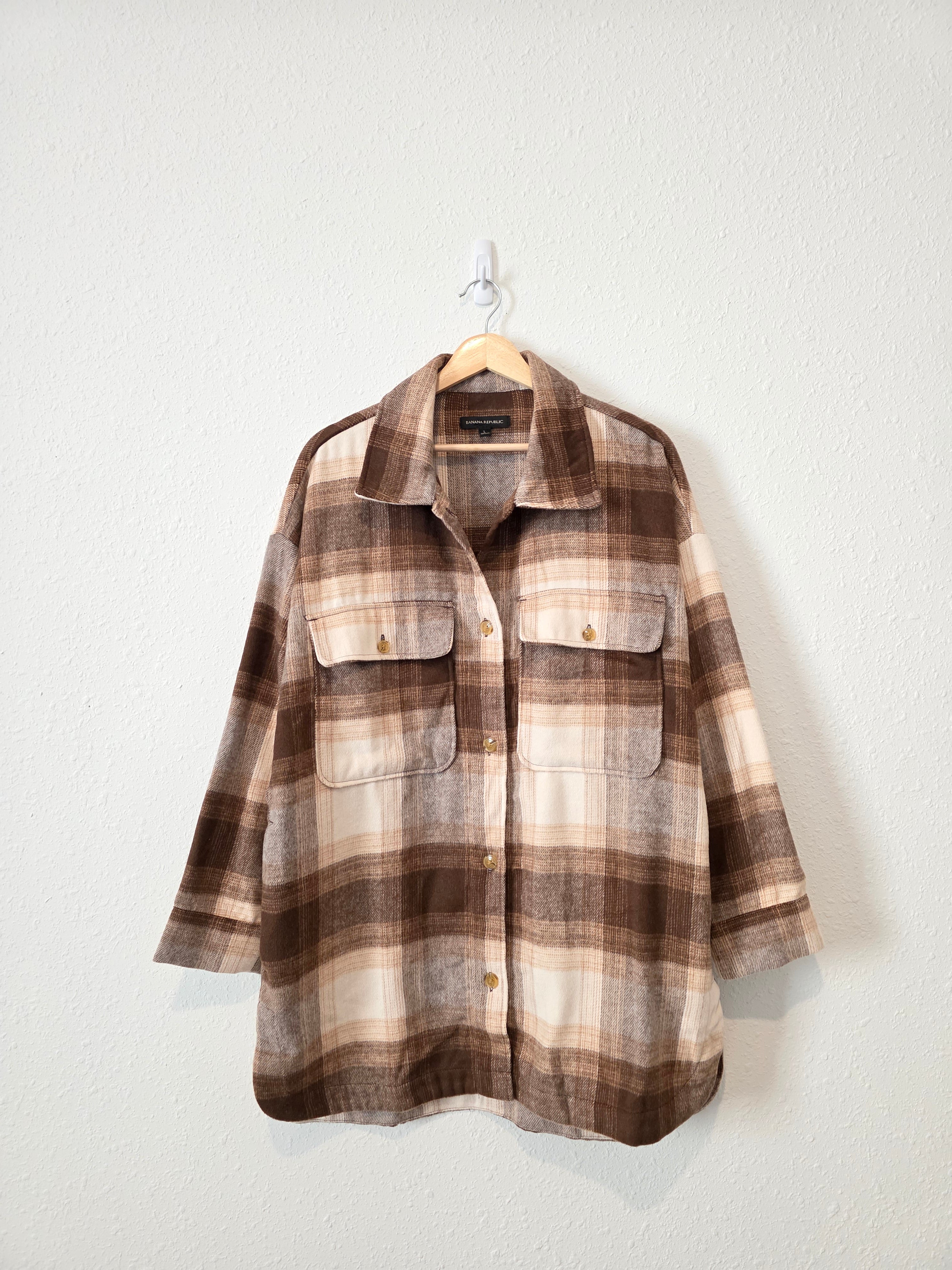 Banana Republic Plaid Shirt Jacket (L)