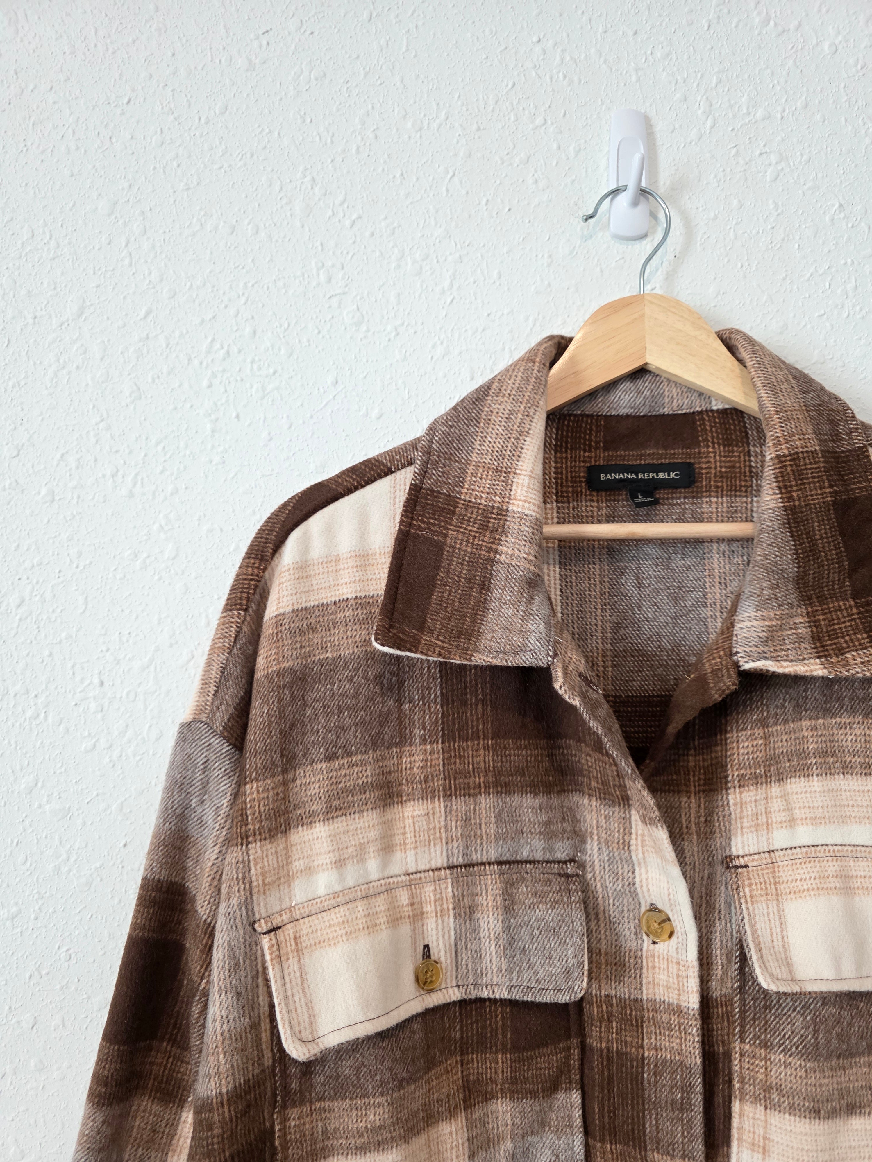 Banana Republic Plaid Shirt Jacket (L)