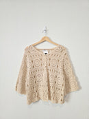 NEW Crochet Cotton Button Up Top (M/L)