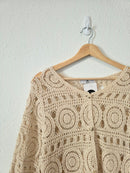 NEW Crochet Cotton Button Up Top (M/L)