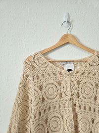 NEW Crochet Cotton Button Up Top (M/L)