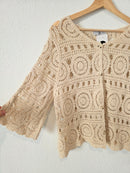 NEW Crochet Cotton Button Up Top (M/L)