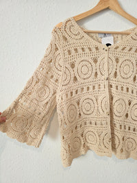 NEW Crochet Cotton Button Up Top (M/L)