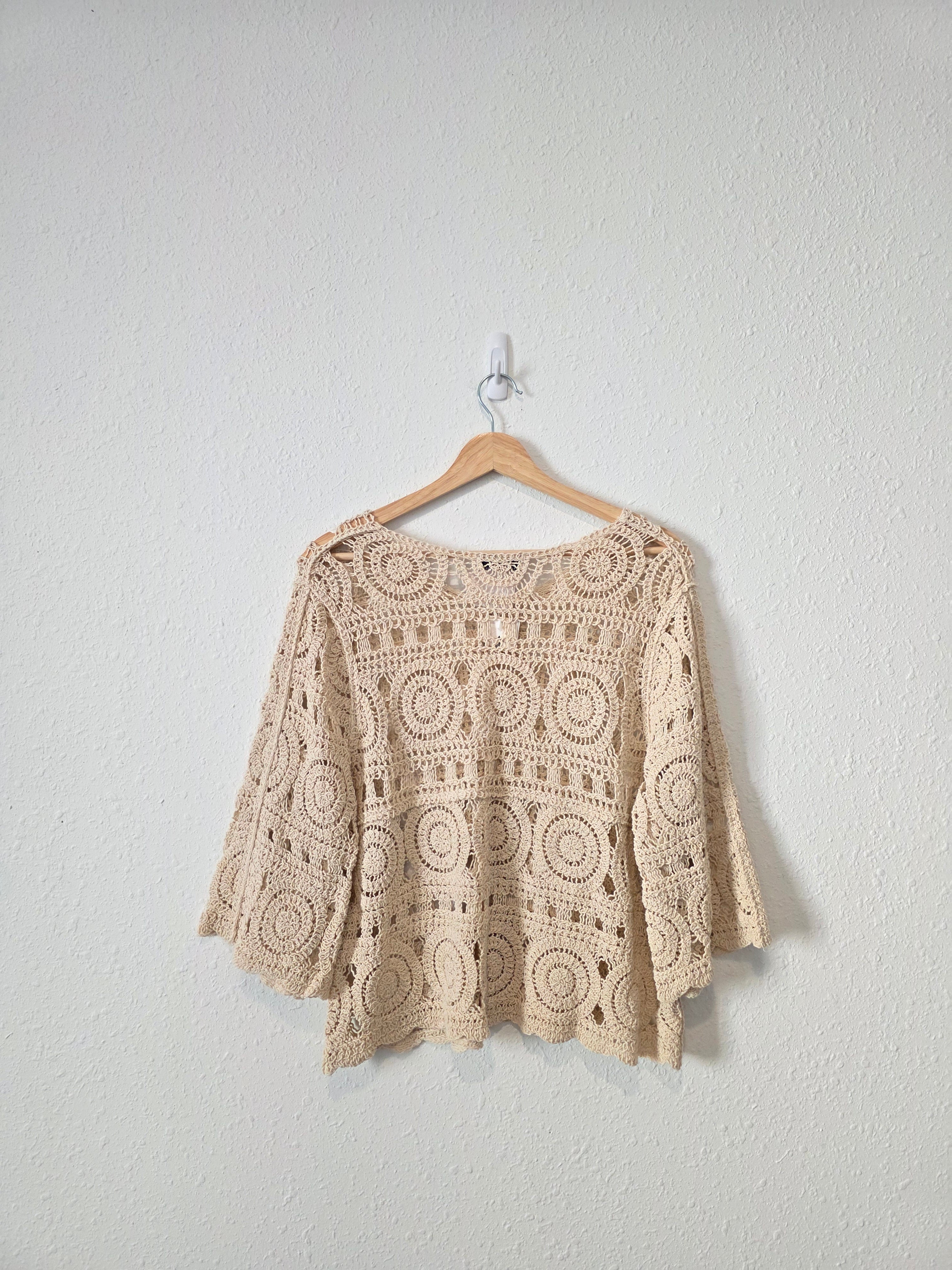 NEW Crochet Cotton Button Up Top (M/L)