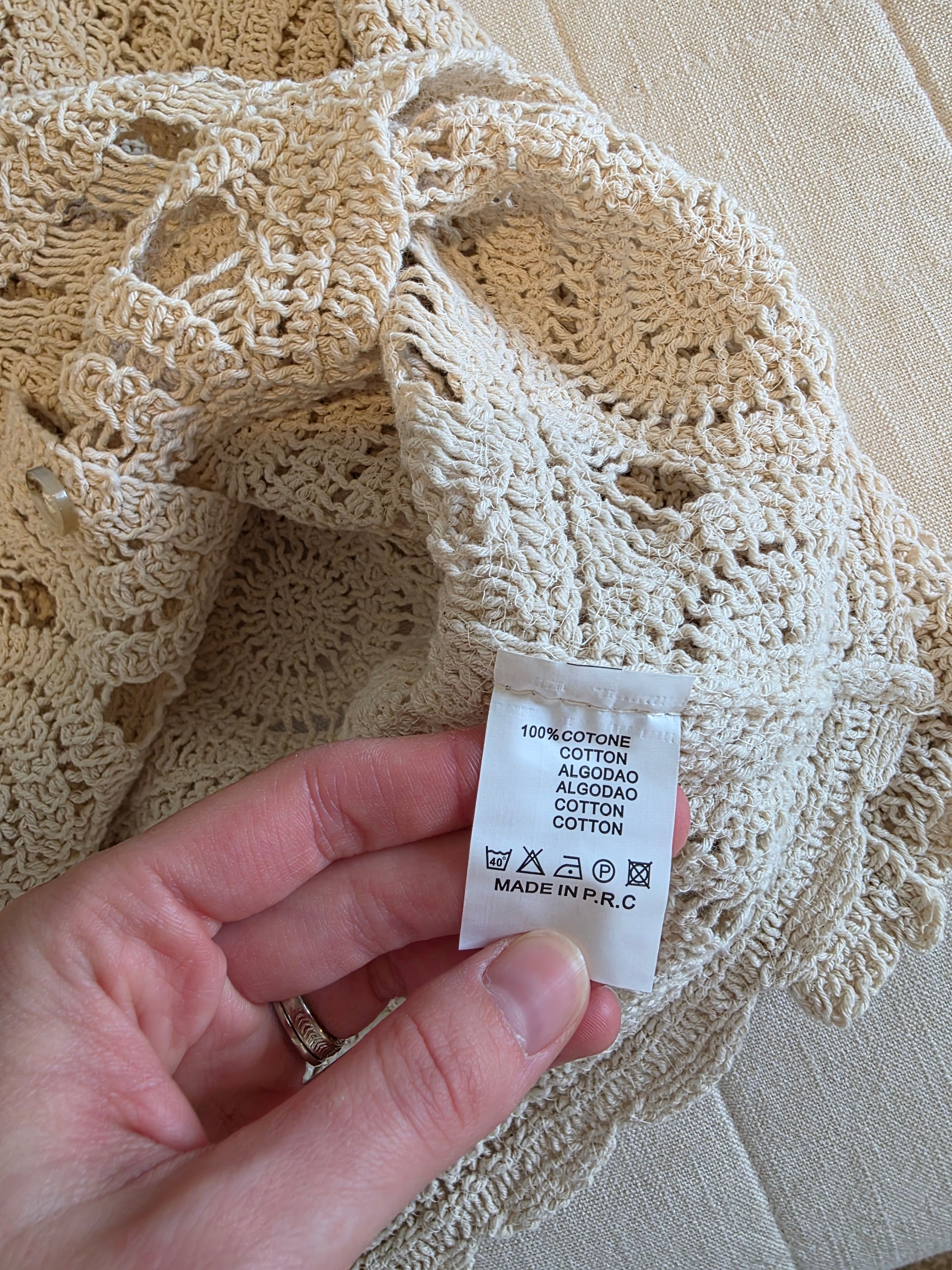 NEW Crochet Cotton Button Up Top (M/L)