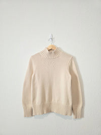 J.Crew Oat Cotton Turtleneck Sweater (S)