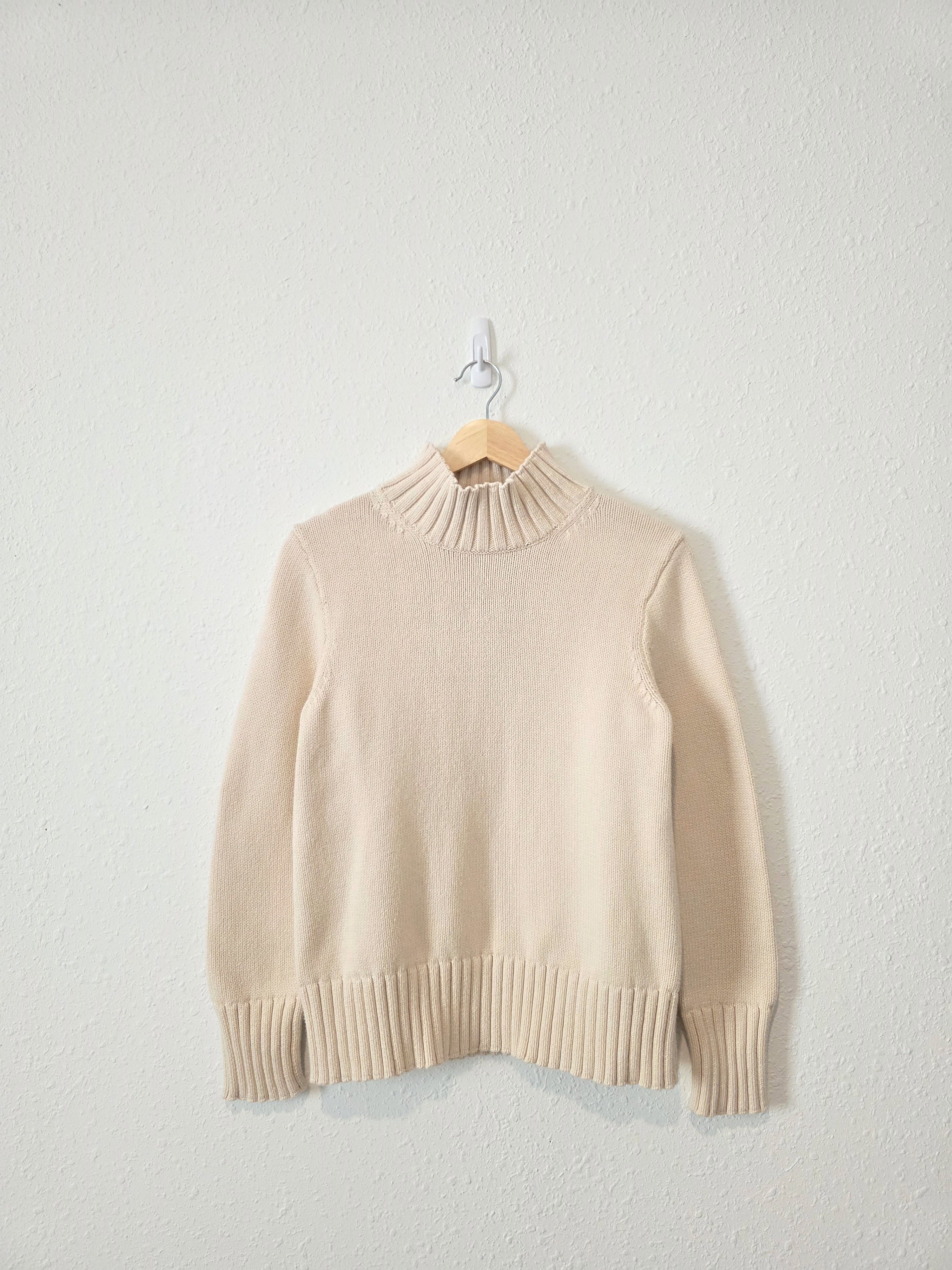 J.Crew Oat Cotton Turtleneck Sweater (S)