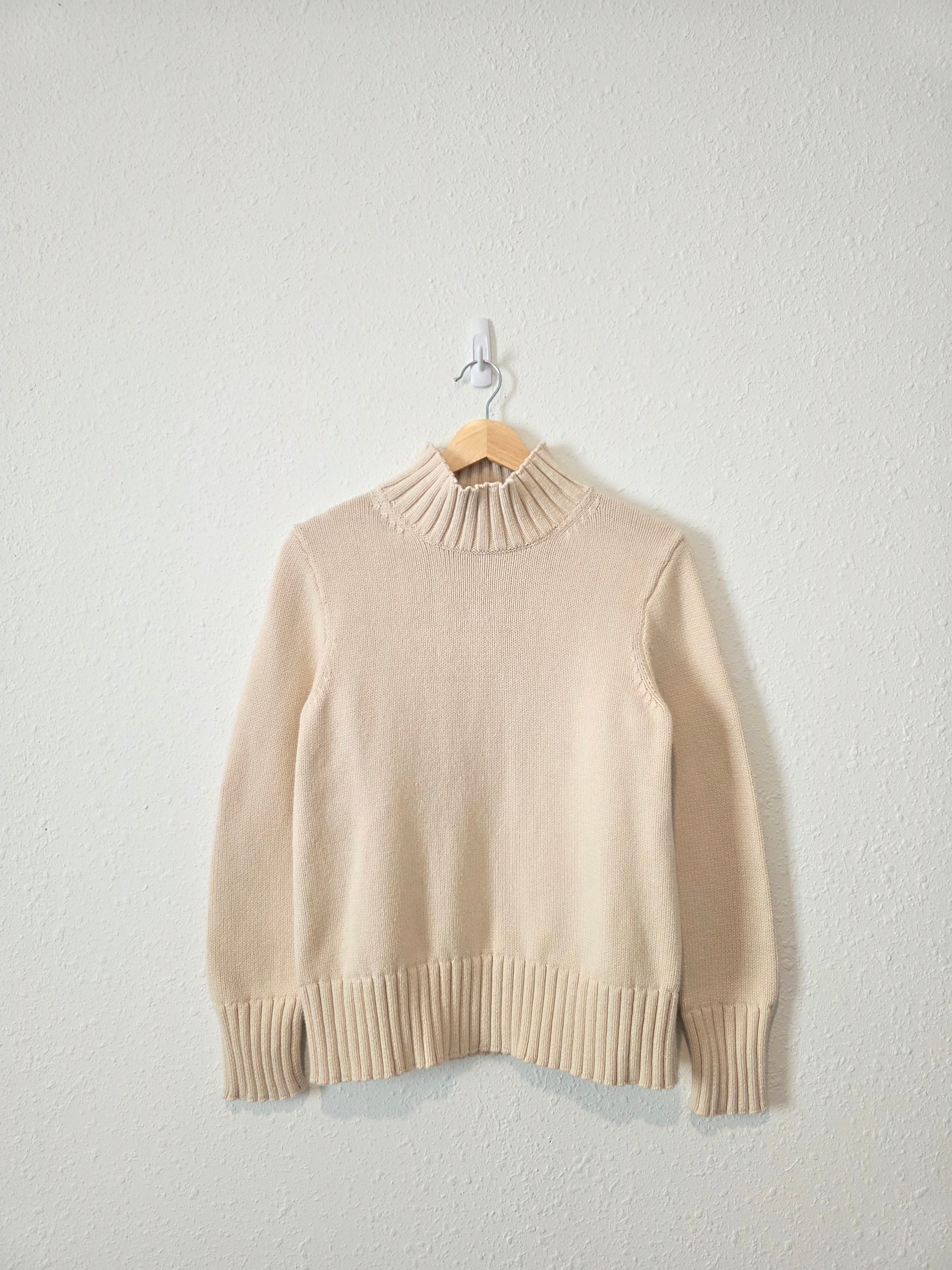 J.Crew Oat Cotton Turtleneck Sweater (S)