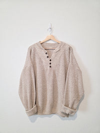 Vintage Chunky Henley Sweater (XL/XXL)