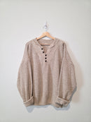 Vintage Chunky Henley Sweater (XL/XXL)