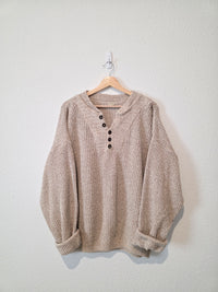 Vintage Chunky Henley Sweater (XL/XXL)