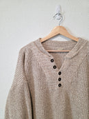 Vintage Chunky Henley Sweater (XL/XXL)