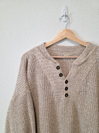 Vintage Chunky Henley Sweater (XL/XXL)