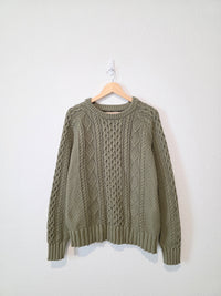 LL Bean Cable Knit Fisherman Sweater (L)