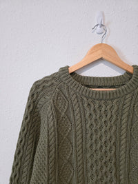 LL Bean Cable Knit Fisherman Sweater (L)