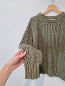 LL Bean Cable Knit Fisherman Sweater (L)
