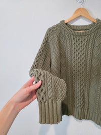 LL Bean Cable Knit Fisherman Sweater (L)
