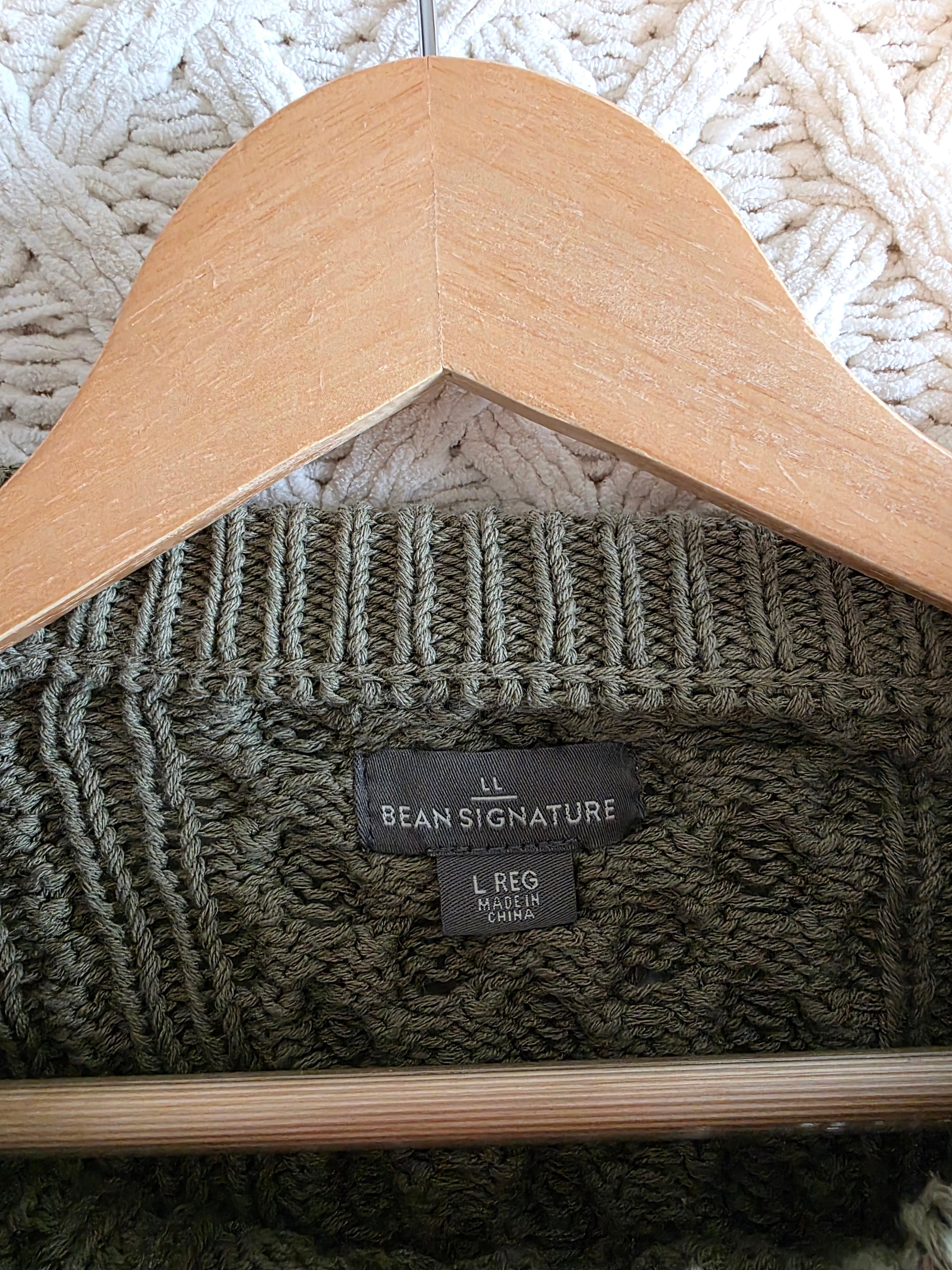 LL Bean Cable Knit Fisherman Sweater (L)