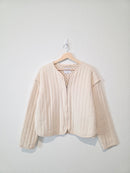 Quilted Floral Lined Zip Up Jacket (M)