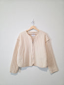 Quilted Floral Lined Zip Up Jacket (M)