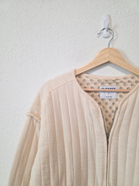 Quilted Floral Lined Zip Up Jacket (M)