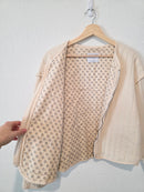Quilted Floral Lined Zip Up Jacket (M)