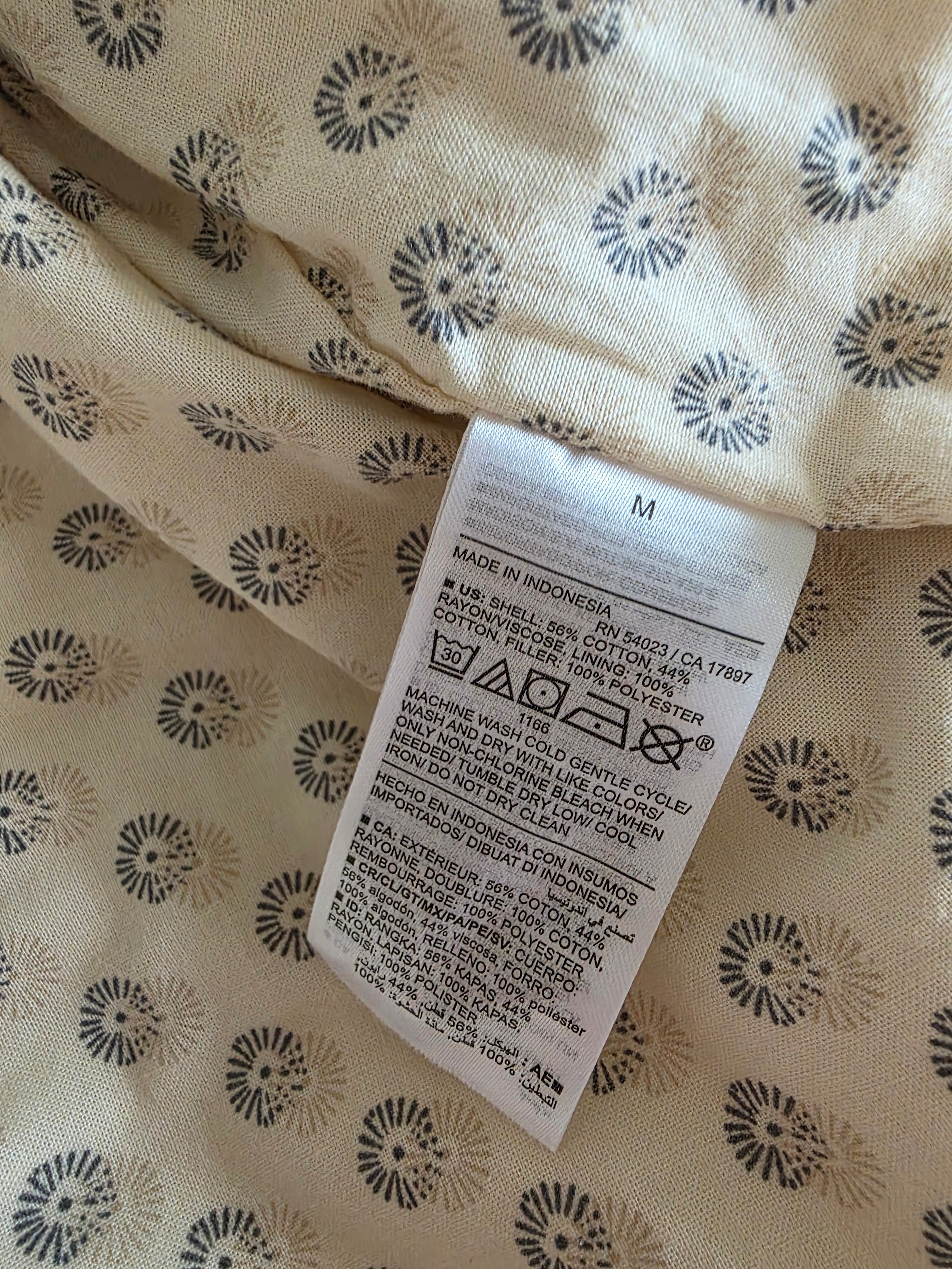 Quilted Floral Lined Zip Up Jacket (M)