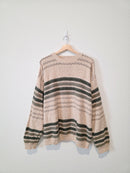 Vintage Cotton Striped Sweater (L)