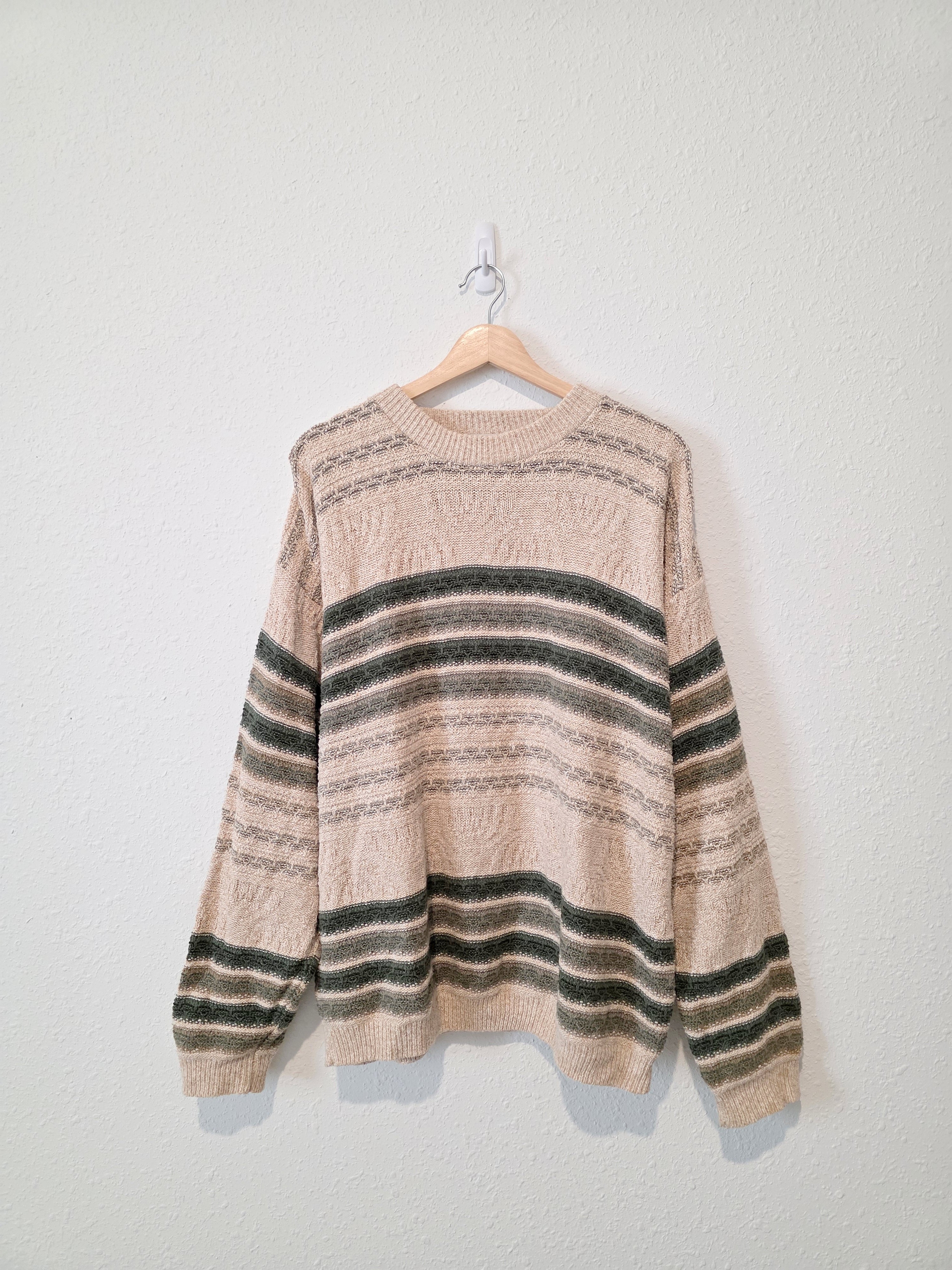Vintage Cotton Striped Sweater (L)