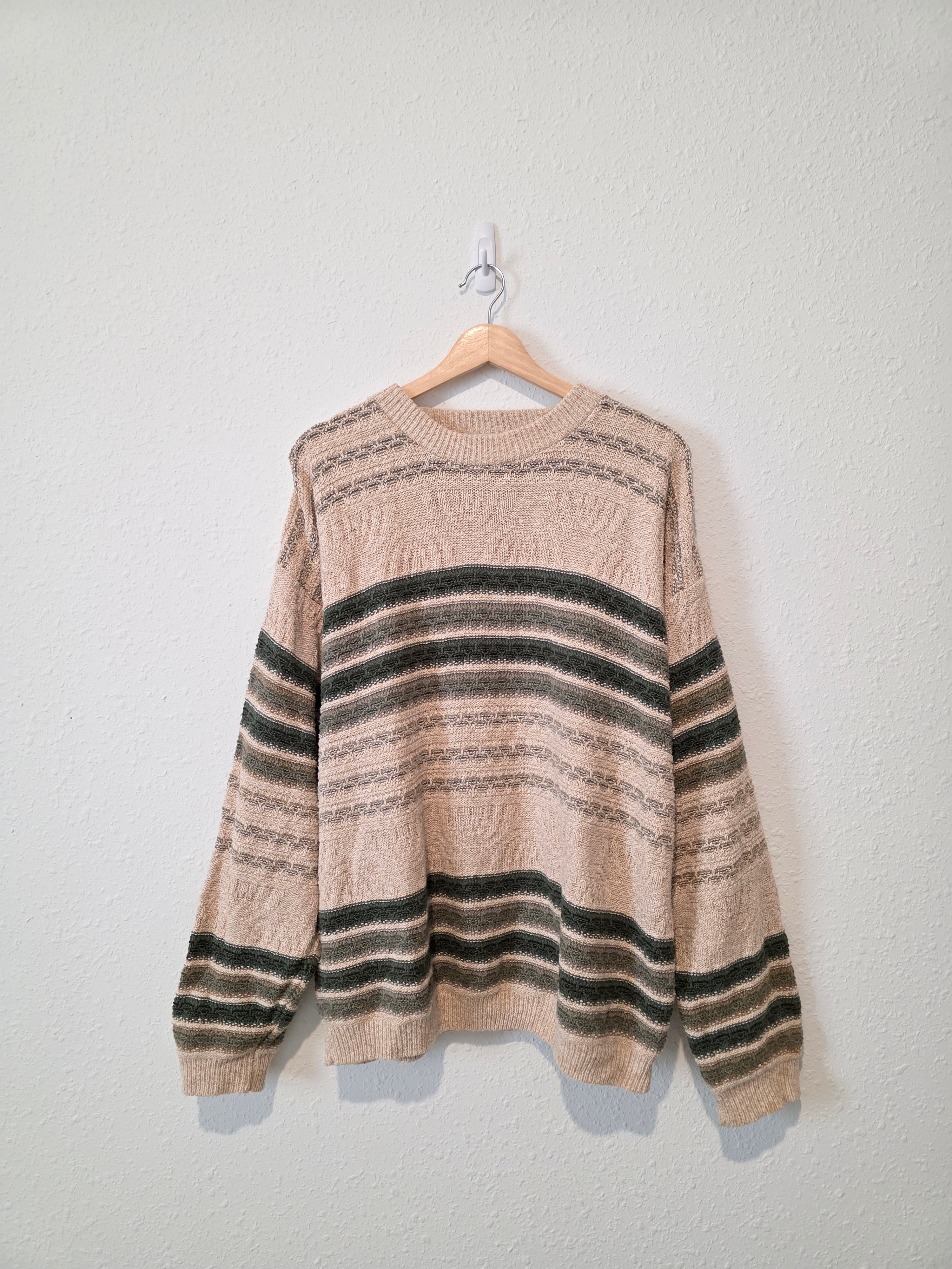Vintage Cotton Striped Sweater (L)