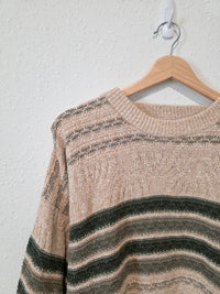 Vintage Cotton Striped Sweater (L)